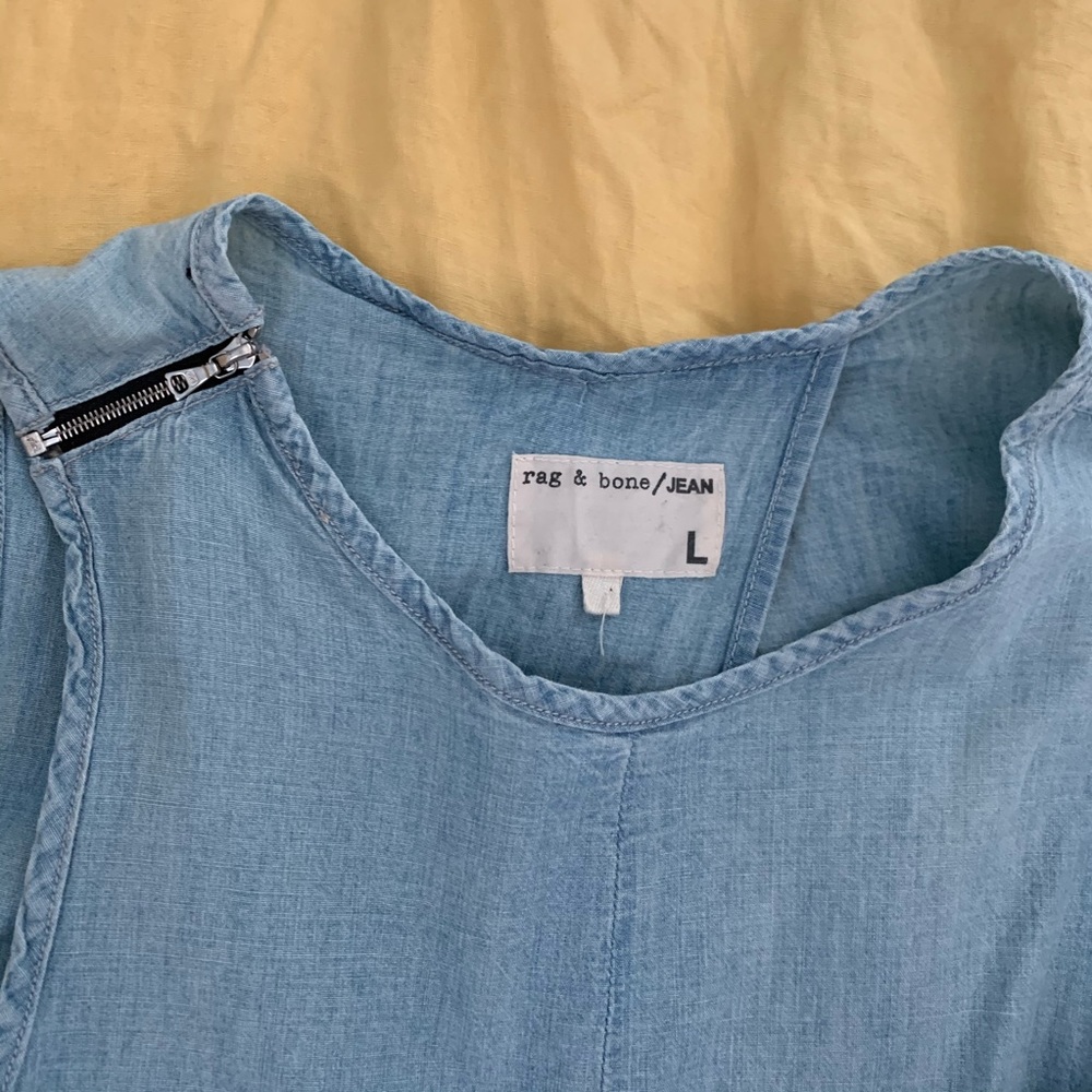 Rag & Bone Crossback Chambray Tank Top